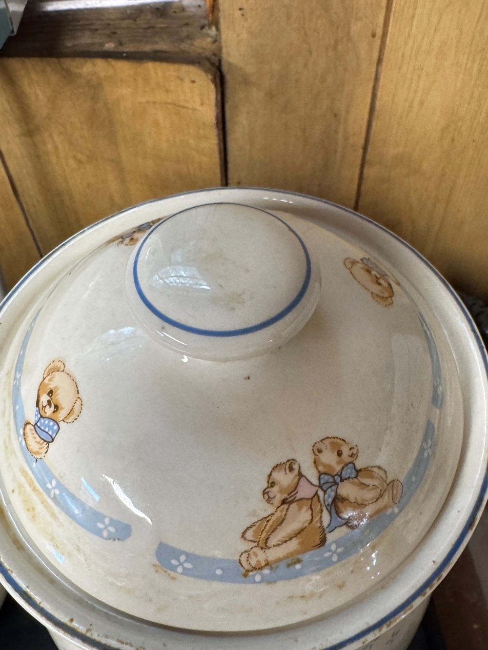 Teddy Bear Ceramic Jars and Mugs Set with Blue Accents - Picture 11 of 12
